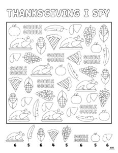 Thanksgiving I Spy Printables - 8 FREE Pages | Printabulls