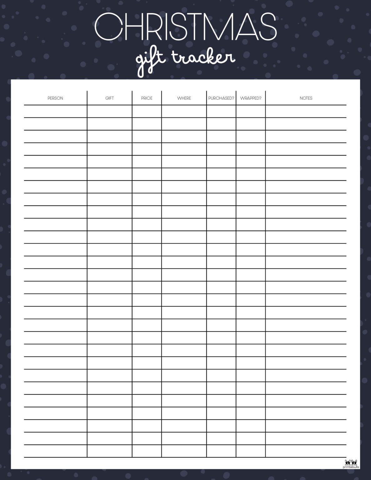 Christmas Gift List Templates - 20 FREE Pages | Printabulls