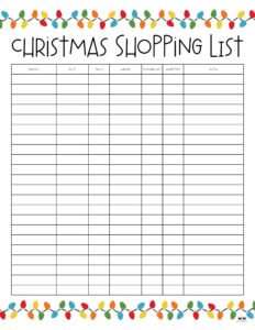 Christmas Gift List Templates - 20 FREE Pages | Printabulls