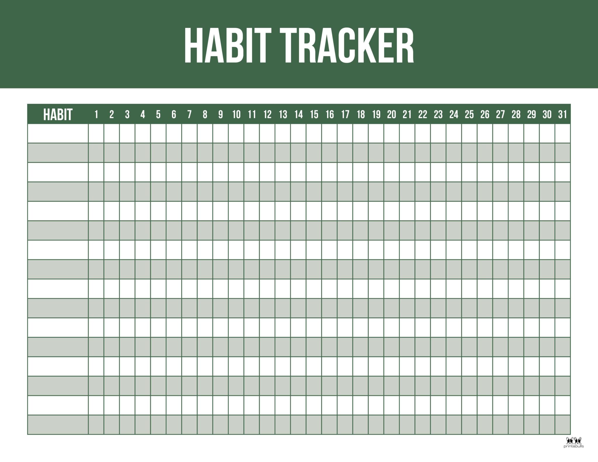 Habit Trackers - 25 FREE Printables | Printabulls