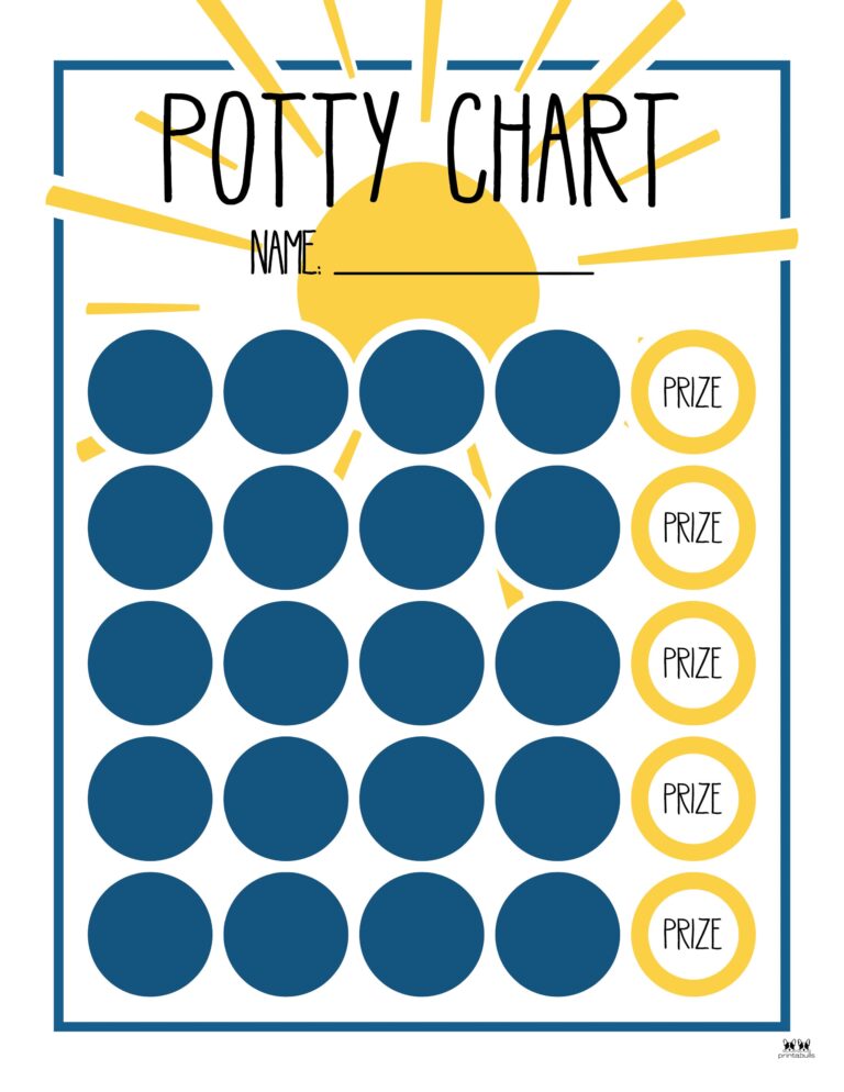 Printable Potty Training Charts - 20 Pages | Printabulls