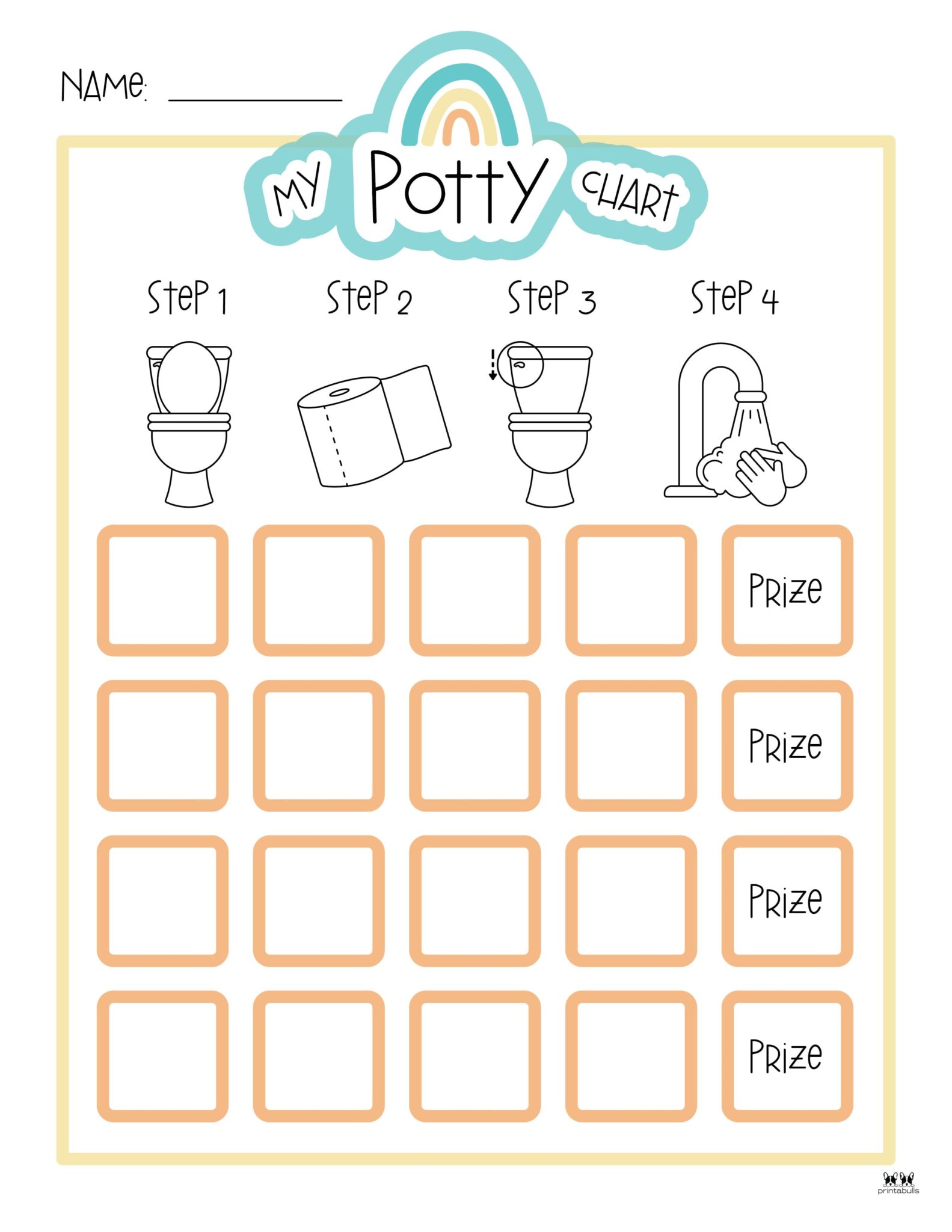 Printable Potty Training Charts - 20 Pages | Printabulls