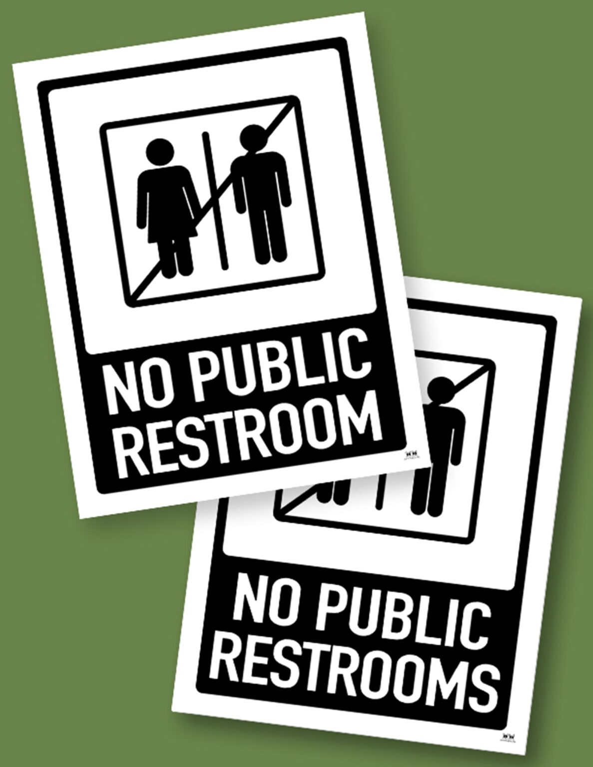 No Public Restroom Signs - 15 FREE Signs - PrintaBulk