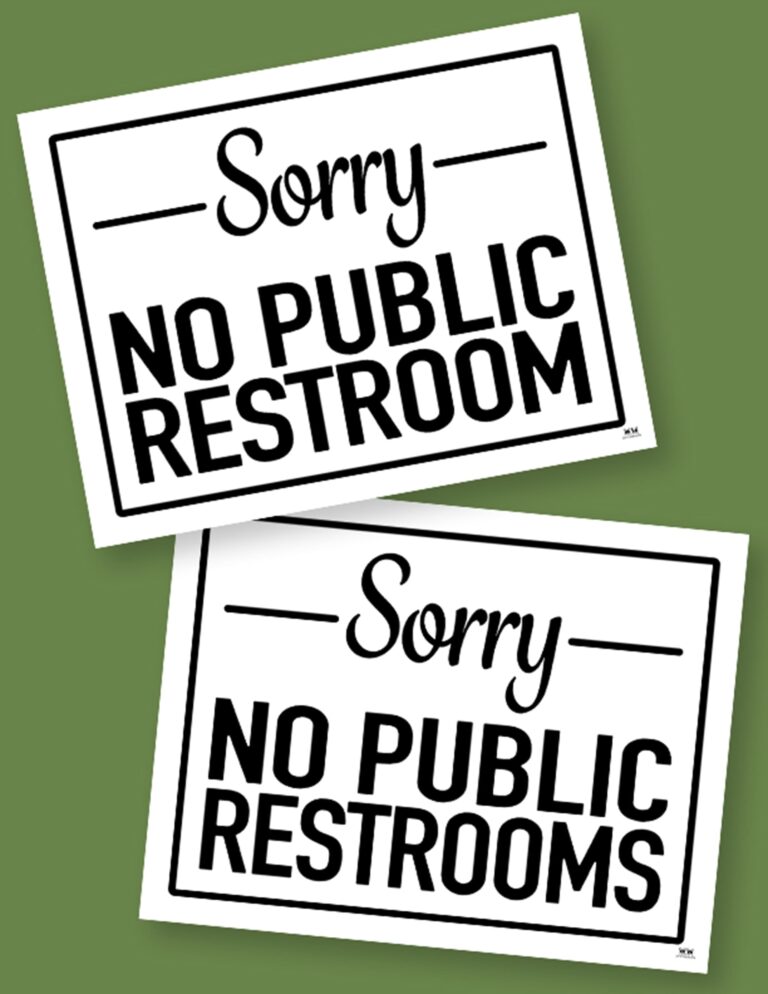 No Public Restroom Signs - 15 FREE Signs | Printabulls