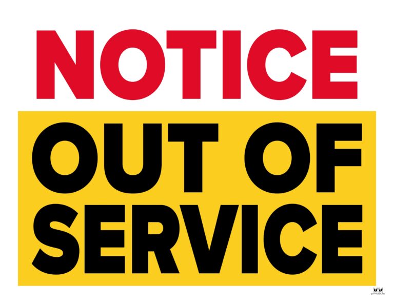 Out Of Service Signs - 25 FREE Printables | Printabulls