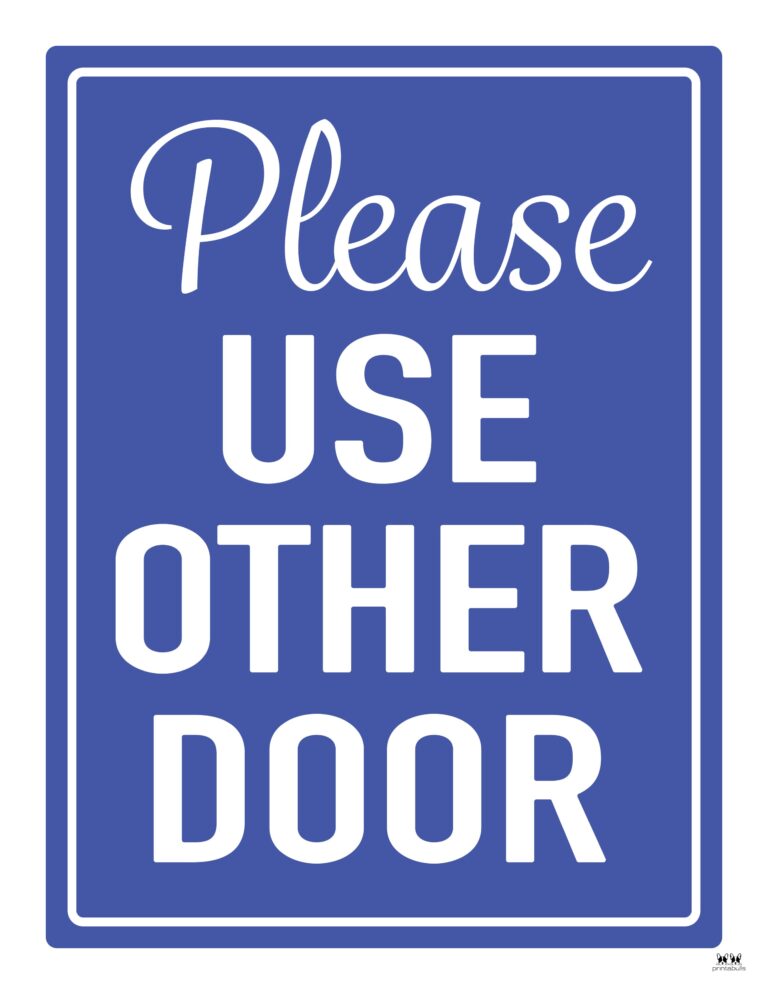 Please Use Other Door Signs - 15 FREE Signs | Printabulls