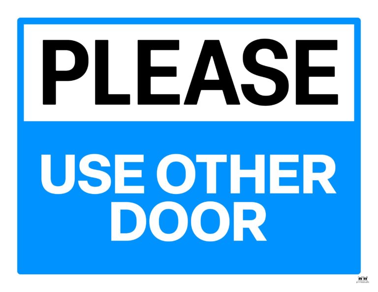 Please Use Other Door Signs - 15 FREE Signs | Printabulls