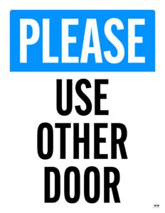 Please Use Other Door Signs - 15 FREE Signs | Printabulls