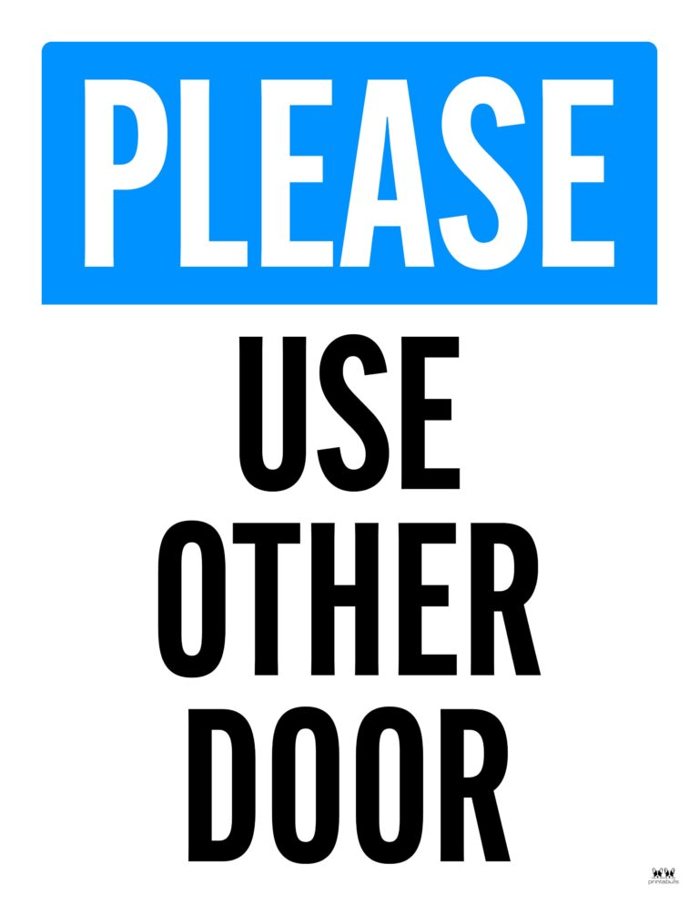 Please Use Other Door Signs - 15 FREE Signs | Printabulls