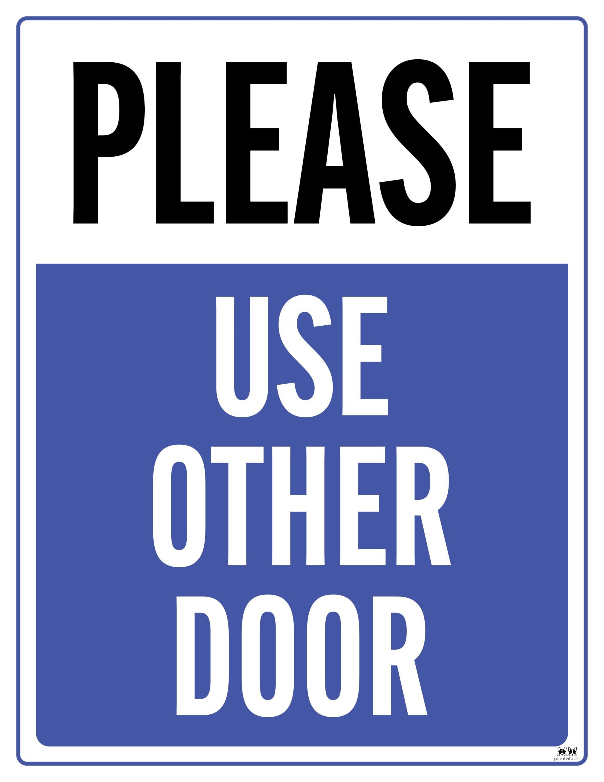 Please Use Other Door Signs - 15 FREE Signs | Printabulls