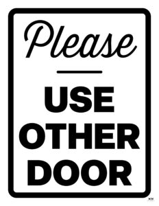 Please Use Other Door Signs - 15 FREE Signs | Printabulls