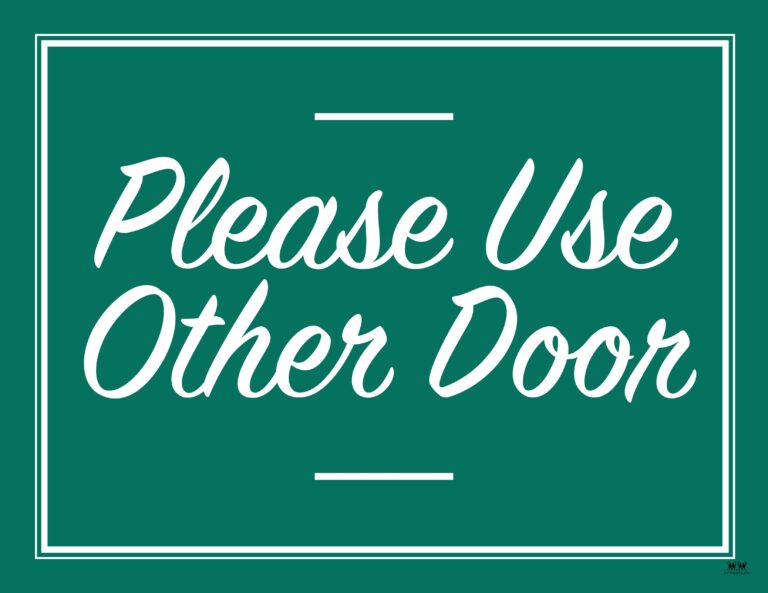 Please Use Other Door Signs - 15 FREE Signs | Printabulls