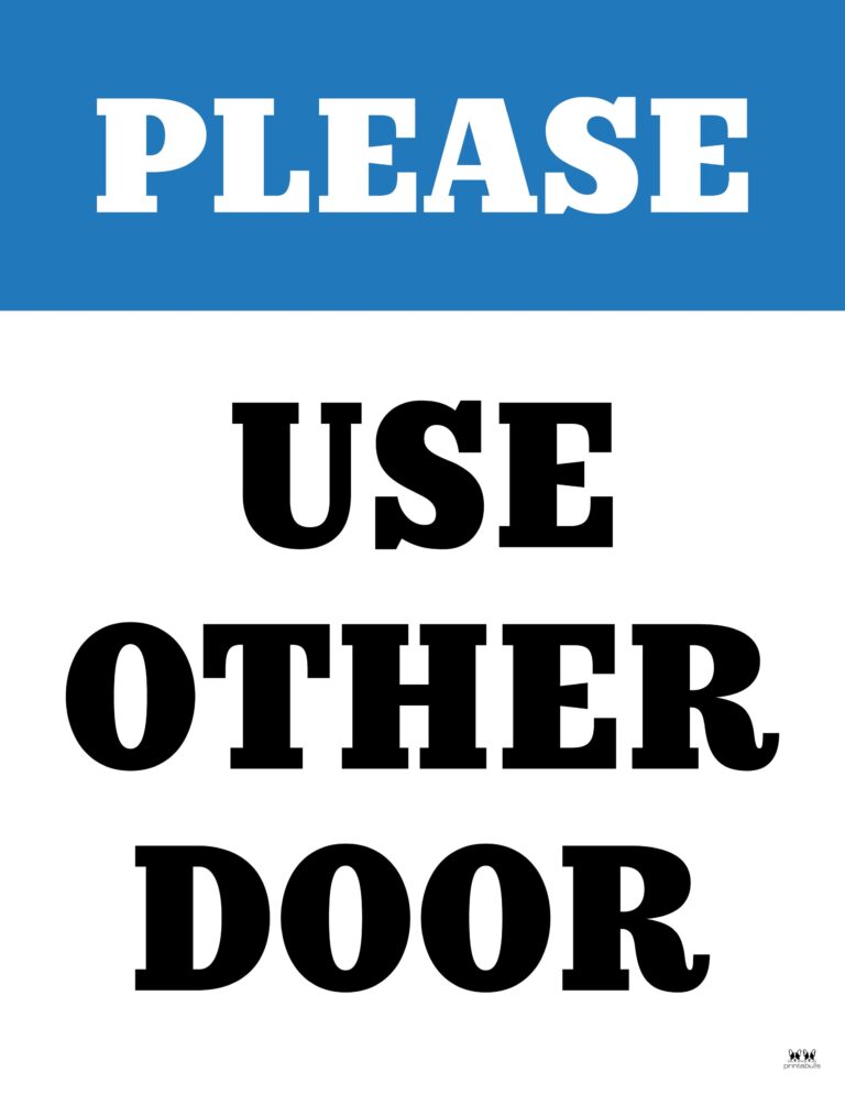 Please Use Other Door Signs - 15 FREE Signs | Printabulls