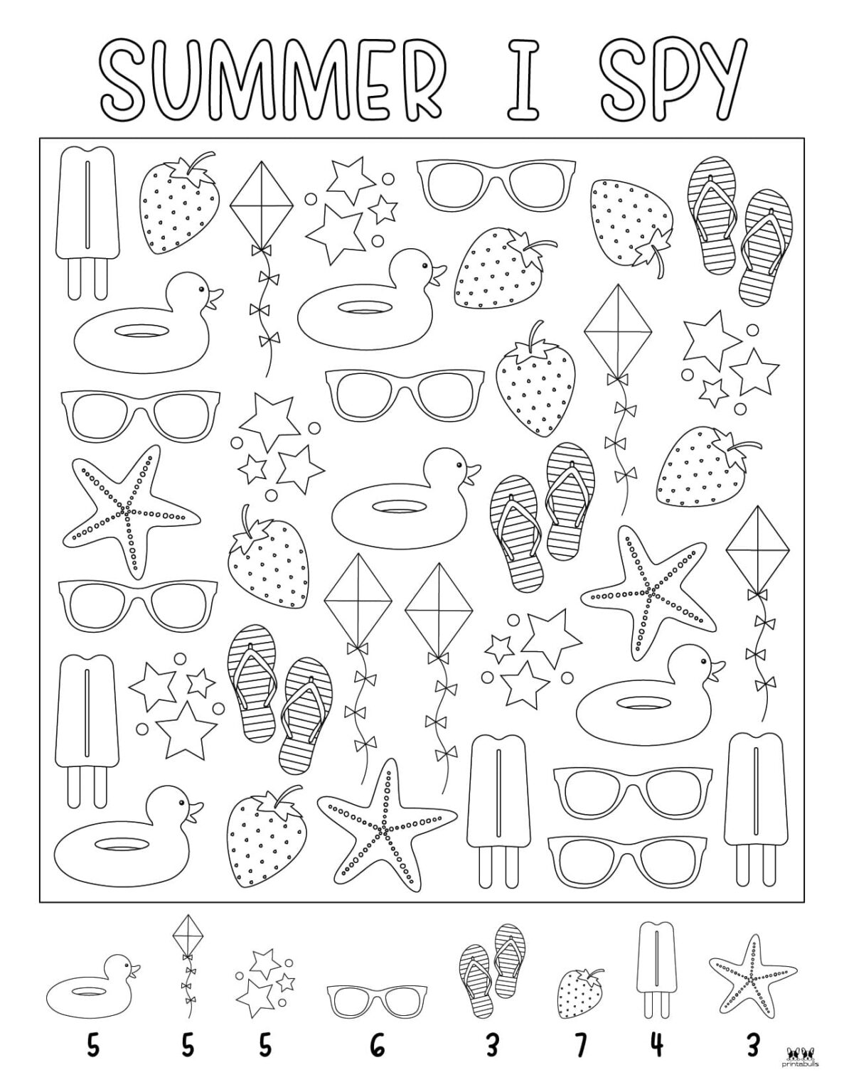 Summer I Spy - 4 FREE Printables | Printabulls