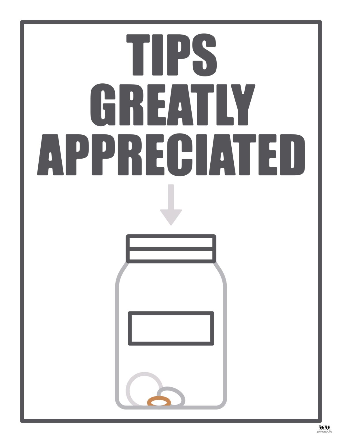 Tip Jar Signs 12 FREE Printables Printabulls