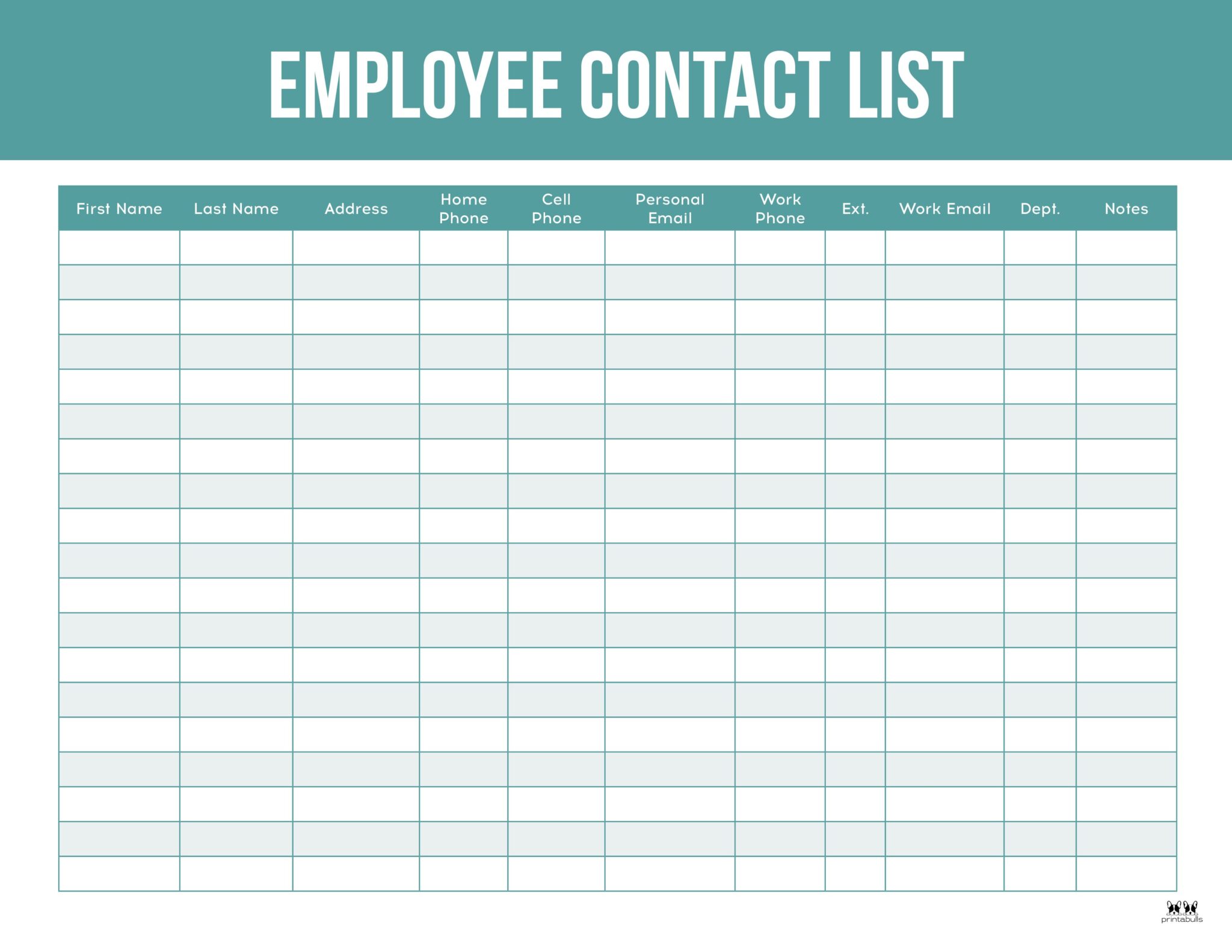 Contact List Templates - 20 FREE Printables | Printabulls