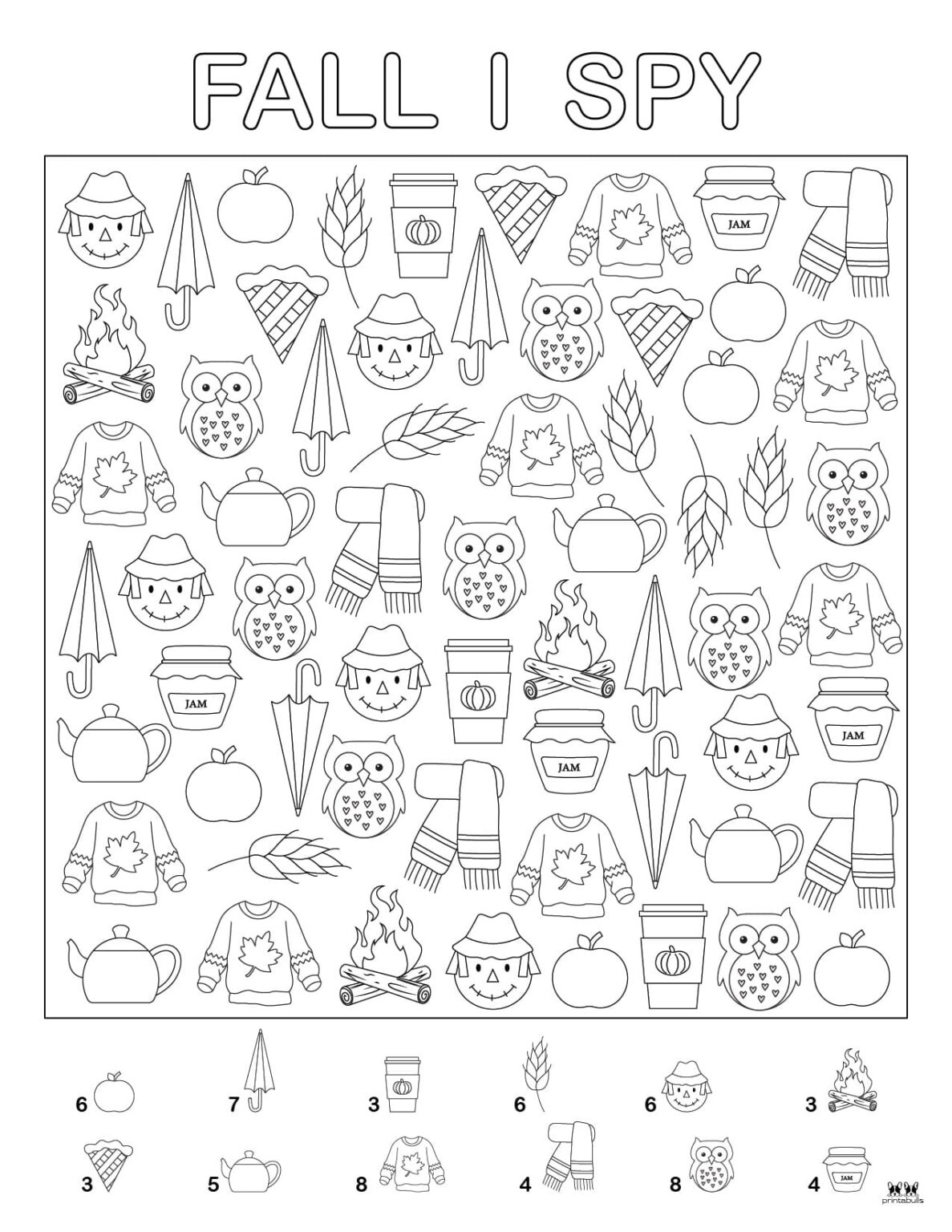 Fall I Spy - 4 FREE Printables | Printabulls