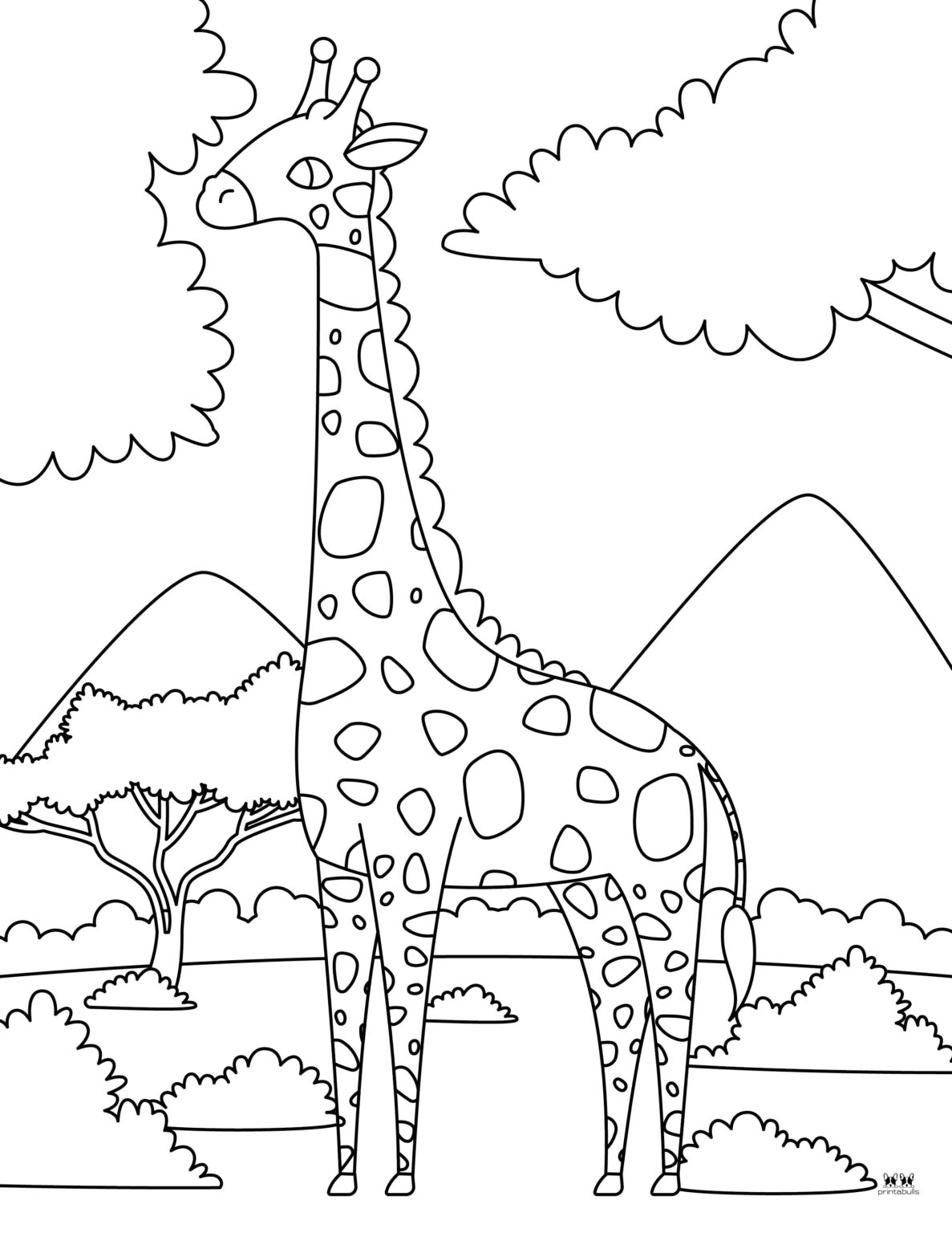 Giraffe Coloring Pages & Templates - FREE | Printabulls