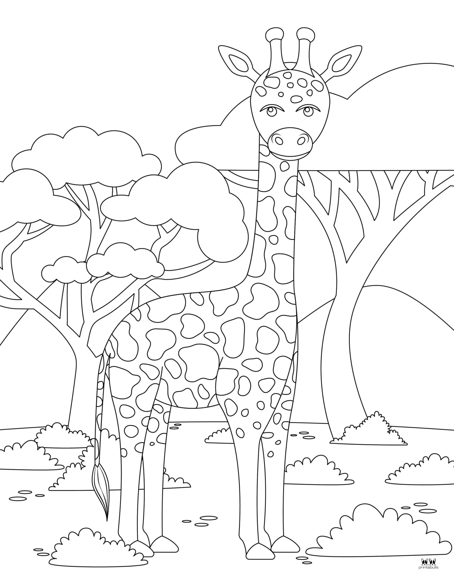 Giraffe Coloring Pages & Templates - FREE | Printabulls