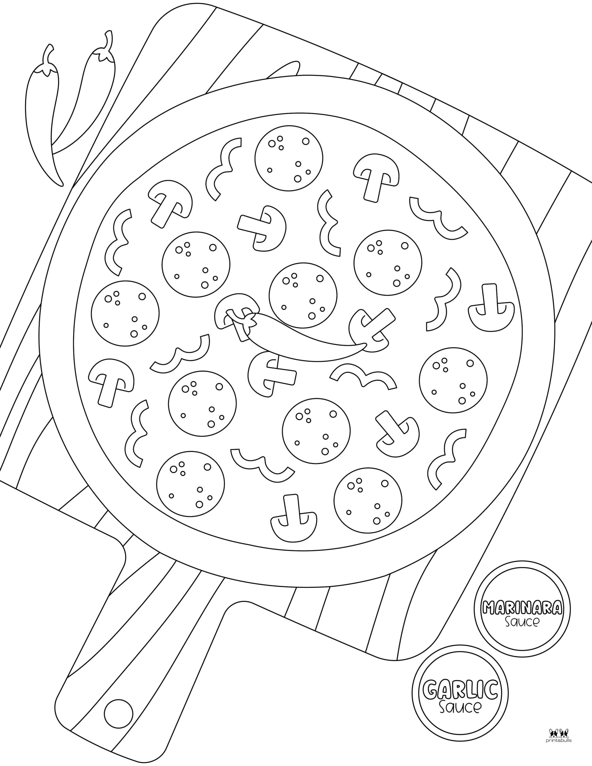 Pizza Coloring Pages - 32 FREE Printables | Printabulls