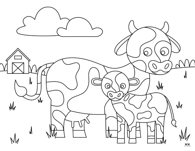 Cow & Highland Cow Coloring Pages - 40 Pages | Printabulls