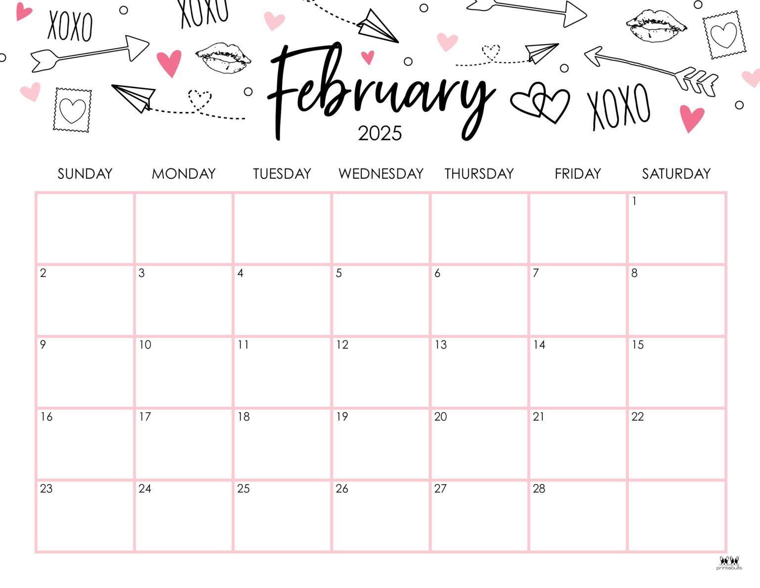 February 2025 Calendars 107 FREE Printables Printabulls