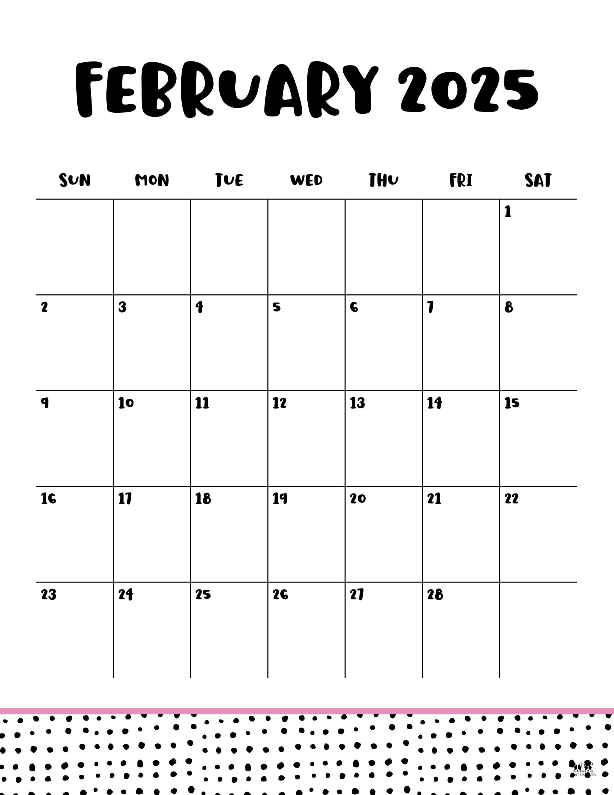 February 2025 Calendars 107 FREE Printables Printabulls