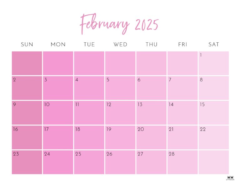 February 2025 Calendars 107 FREE Printables Printabulls