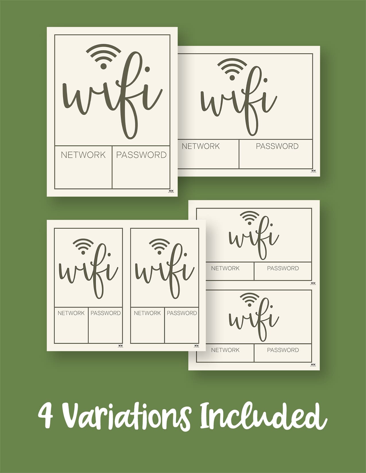 Free Wifi Password Signs - 25 Free Designs - PrintaBulk