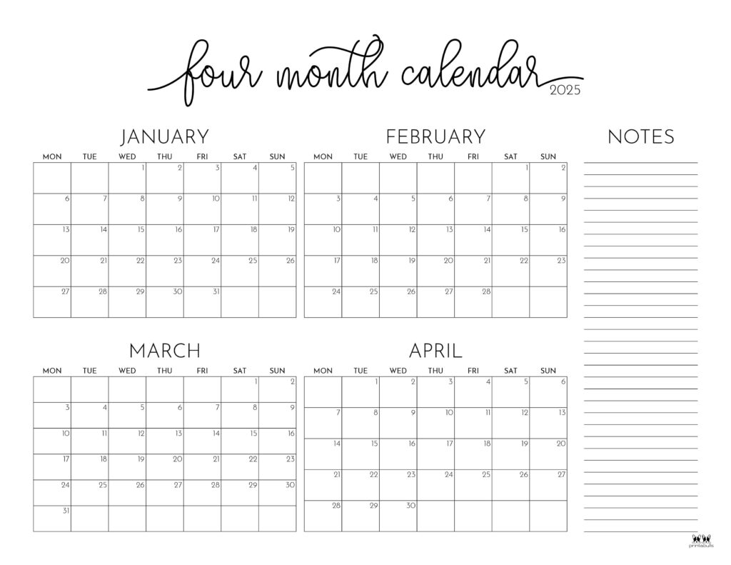 Printable-2025-Four-Month-Calendar-11