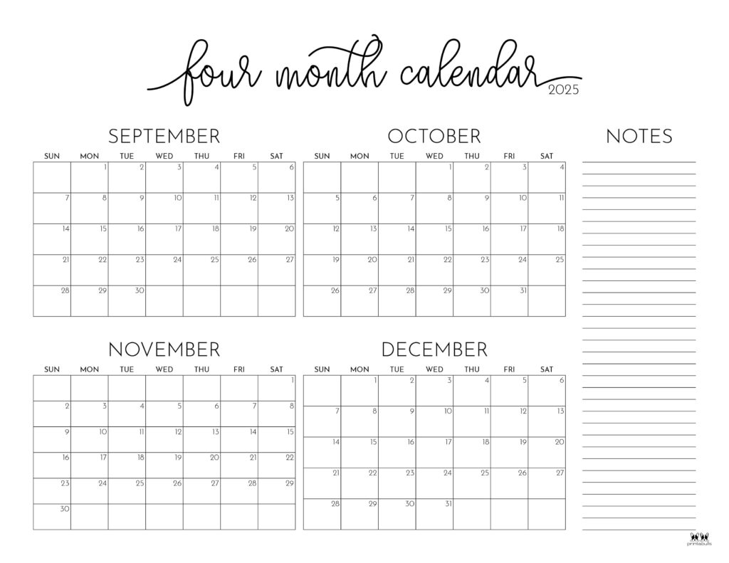 Printable-2025-Four-Month-Calendar-25