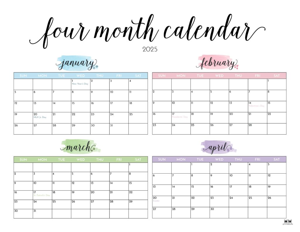 Printable-2025-Four-Month-Calendar-3