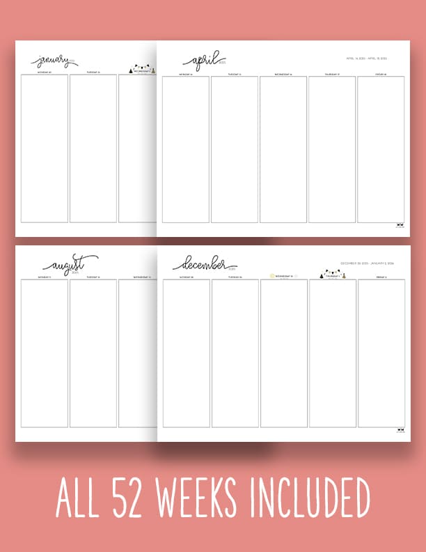 Printable-2025-Weekly-Calendars-5-Day-Blank-Standard-1