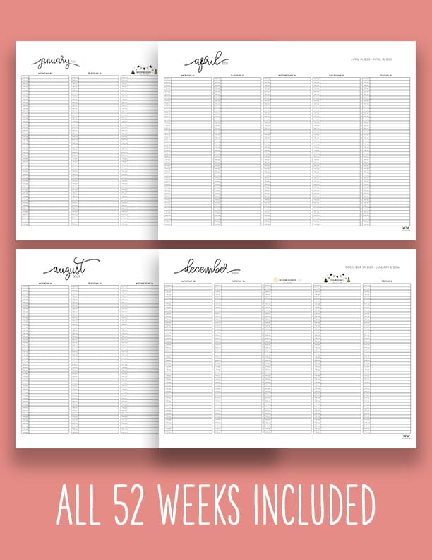 Printable-2025-Weekly-Calendars-5-Day-Time-Slots-Standard-1