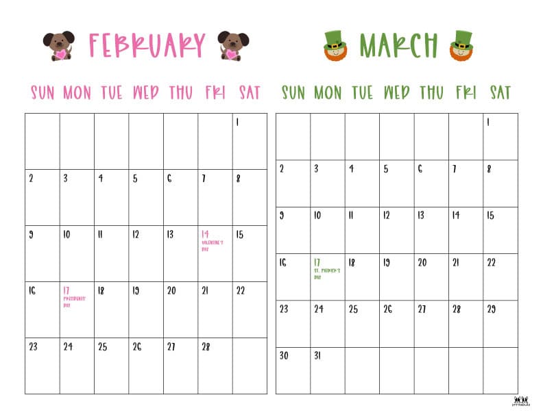 Printable-Two-Month-February-March-2025-Calendars-10