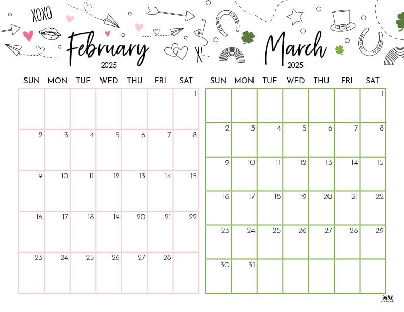 Printable-Two-Month-February-March-2025-Calendars-15