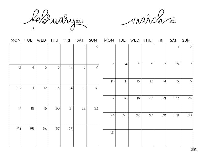 Printable-Two-Month-February-March-2025-Calendars-26