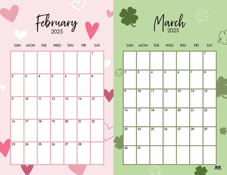 Printable-Two-Month-February-March-2025-Calendars-8