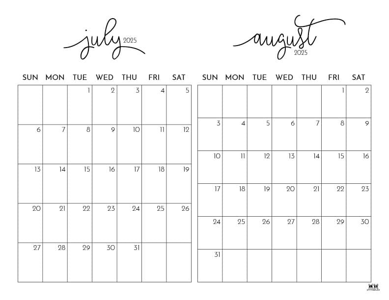 Printable-Two-Month-July-August-2025-Calendars-1