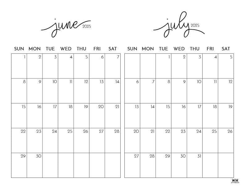 Printable-Two-Month-June-July-2025-Calendars-1