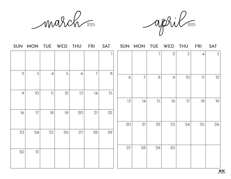 Printable-Two-Month-March-April-2025-Calendars-1