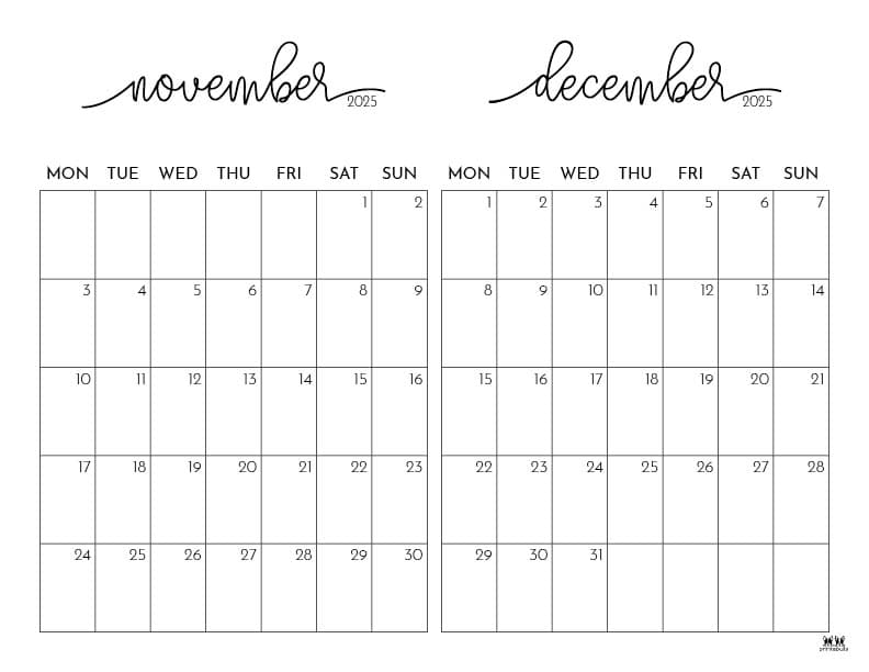 Printable-Two-Month-November-December-2025-Calendars-26