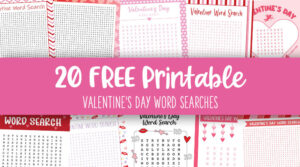 free valentines day word search worksheets